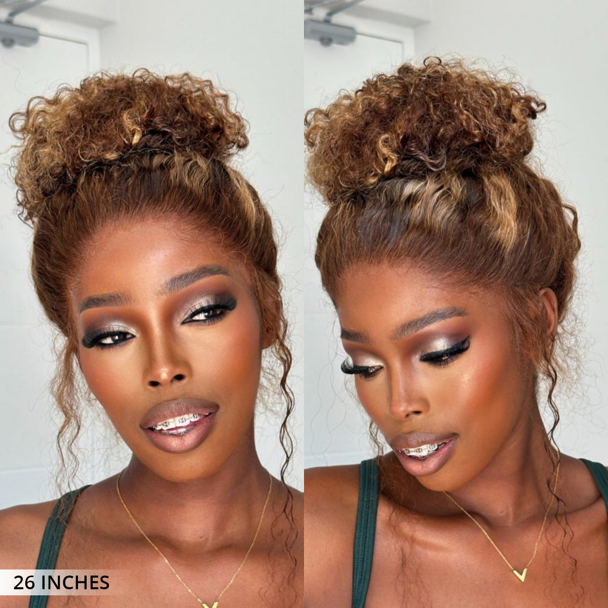 Flash Sale | Glueless 360 Invisi-Band Water Wave Lace Frontal Wigs Highlight Honey Blonde Human Hair Wigs