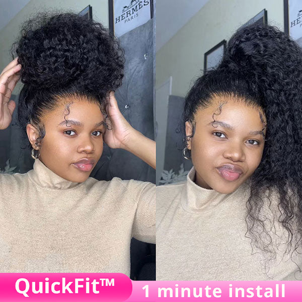 Invisi-Band Deep Wave 360 Lace Frontal Wigs Bleached Knots Human Hair Wigs