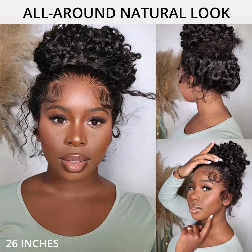 Invisi-Band Deep Wave 360 Lace Frontal Wigs Bleached Knots Human Hair Wigs