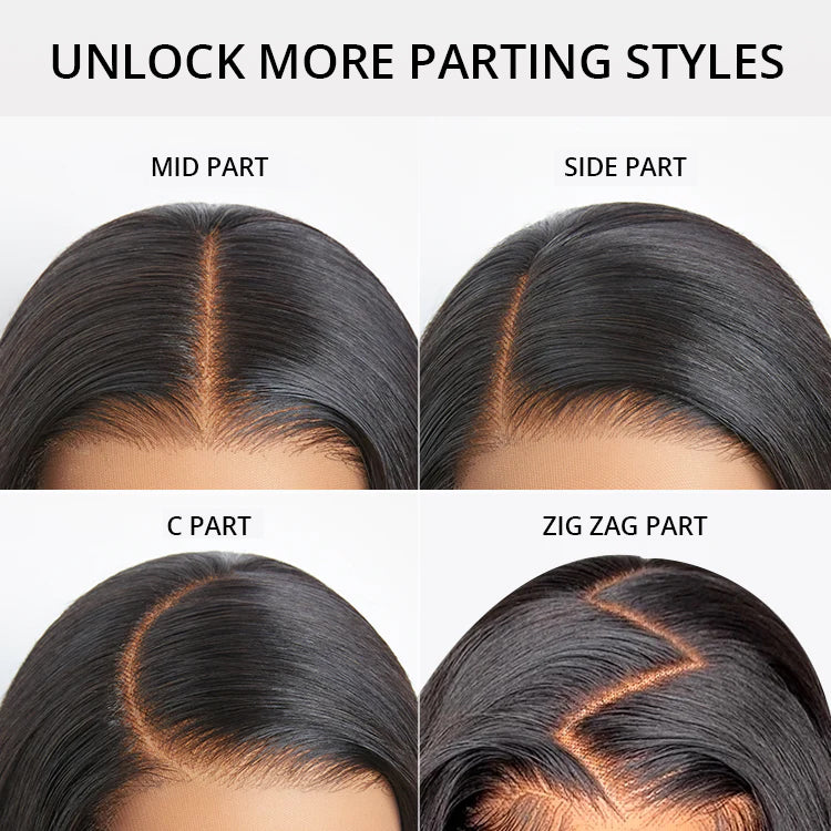 Zlike Side C Part High Layered Designed 13x6 Glueless Short Wavy Wigs 7X5 Glueless Lace Wigs