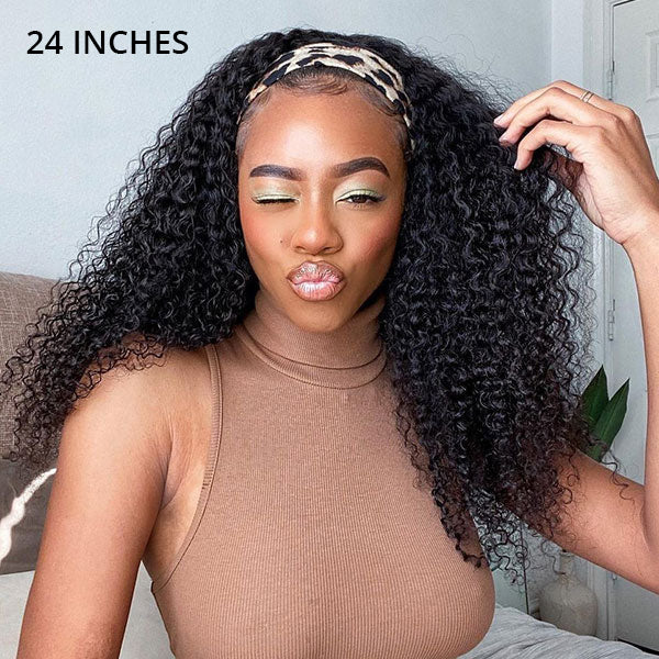 3 In 1 Half Wigs Kinky Curly Flexible Fit Half Wigs With Drawstring Beginner Friendly