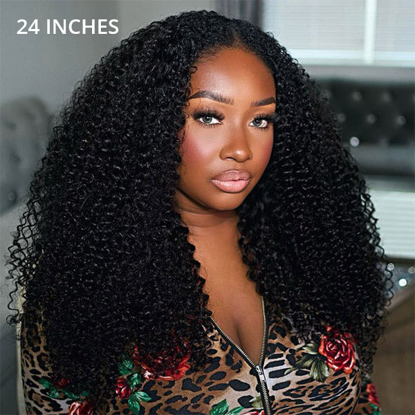 3 In 1 Half Wigs Kinky Curly Flexible Fit Half Wigs With Drawstring Beginner Friendly