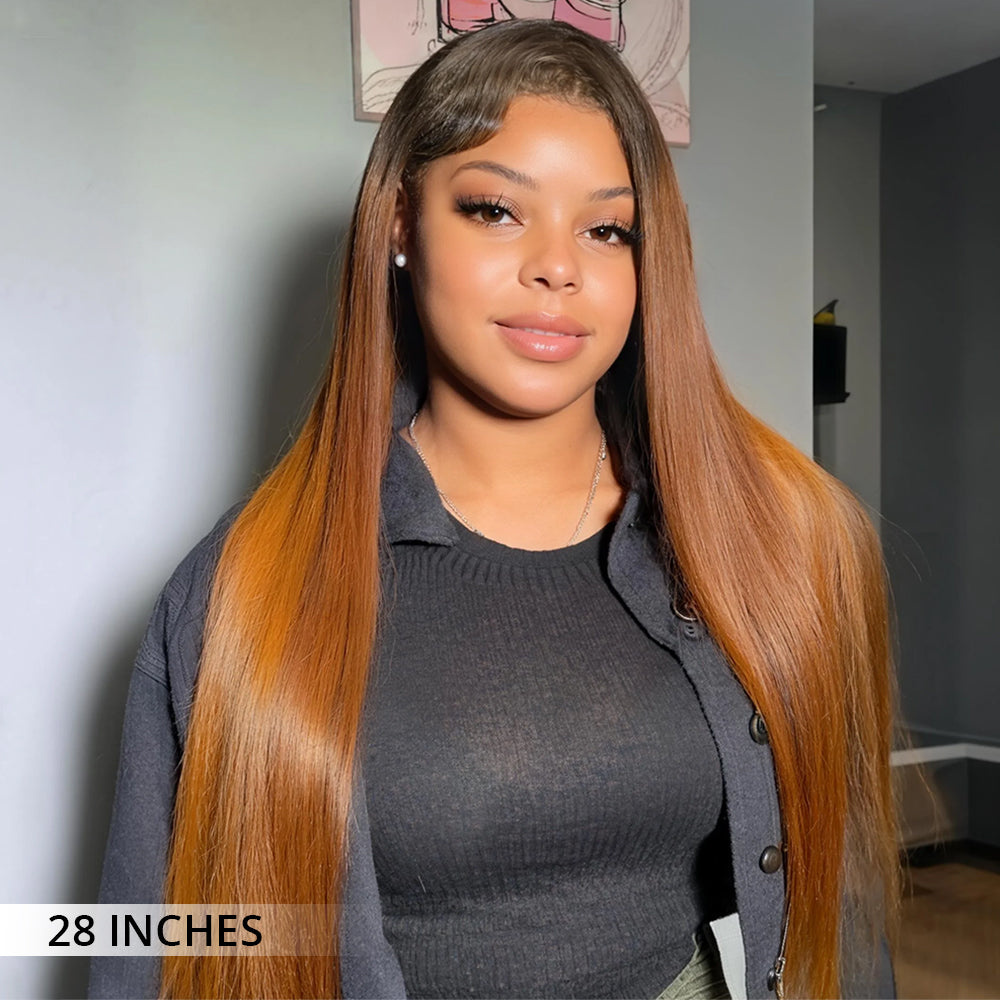 Honeyed Bliss Color Wigs M Hairline 13x6 Lace Front Wigs 100% Human Hair With Widow's Peak