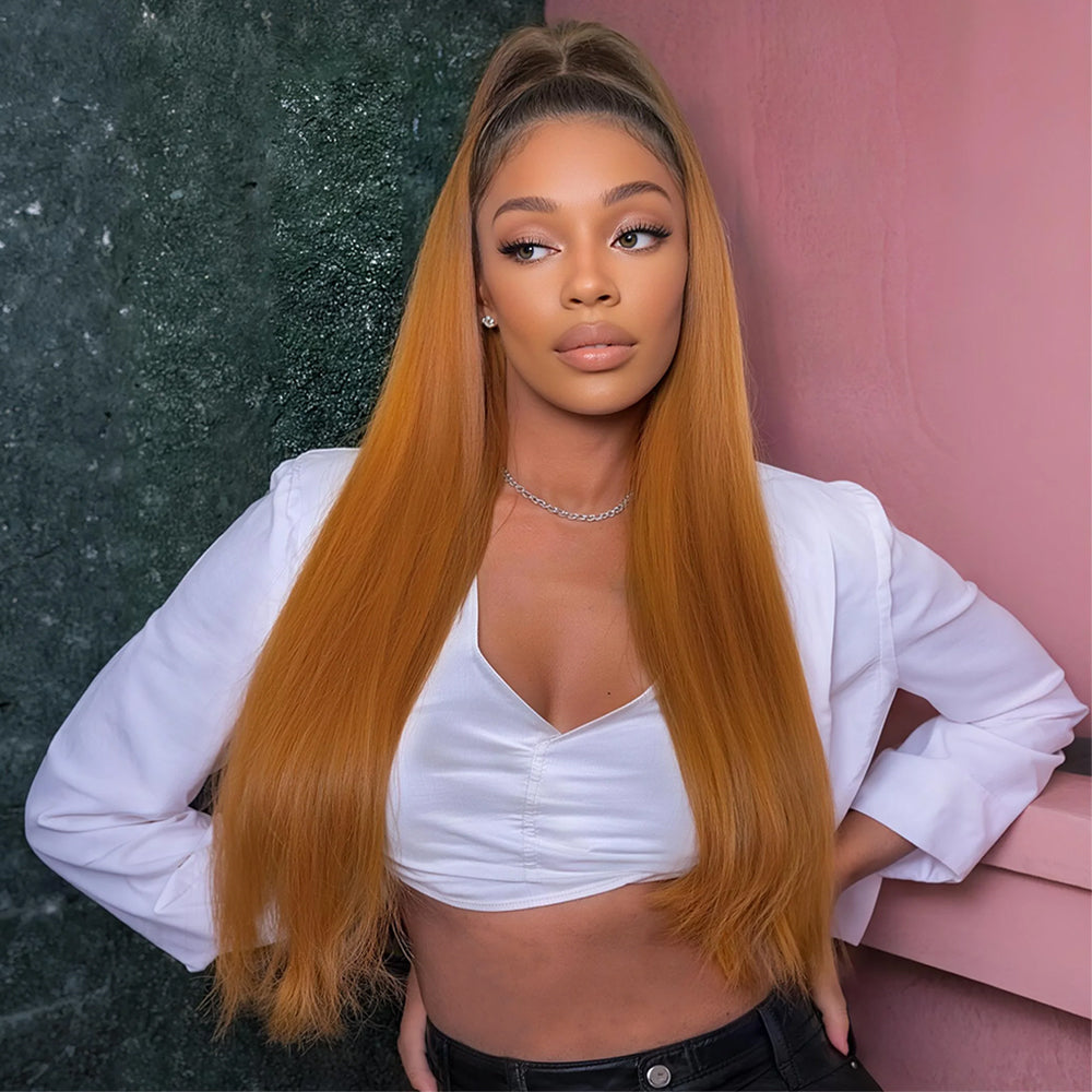 Honeyed Bliss Color Wigs M Hairline 13x6 Lace Front Wigs 100% Human Hair With Widow's Peak