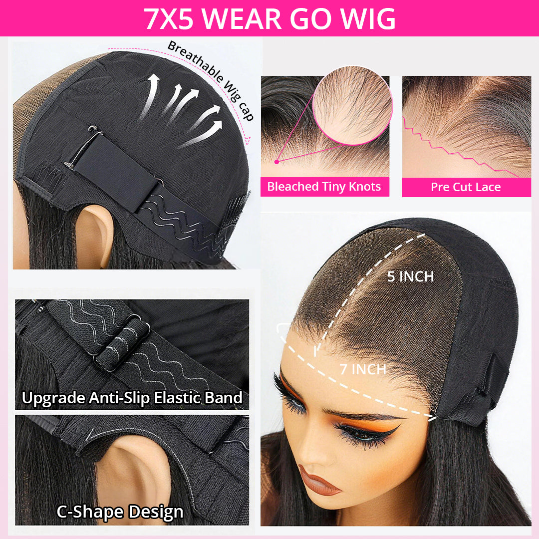 149=20'' Clearance Sale Wear Go 7×5 Glueless Afro Kinky Curly Pre-cut Lace Wig Upgraded Tiny Knots  Pre-plucked Human Hair Wigs