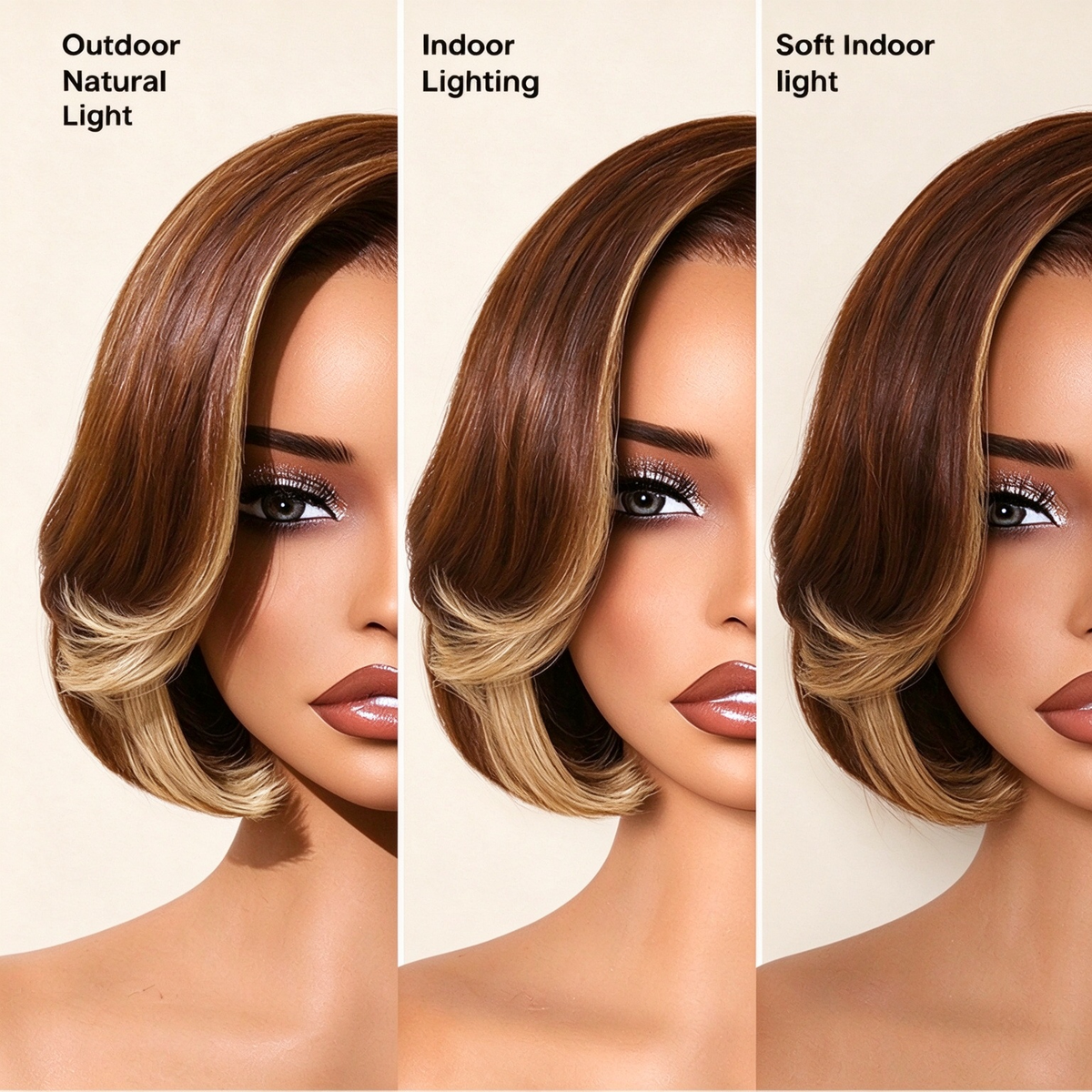 Zlike Honey Blonde Face Framing Highlights Blow Out Layered Cut Glueless 5x5 Closure Lace Bob Wig Pre-cut Lace