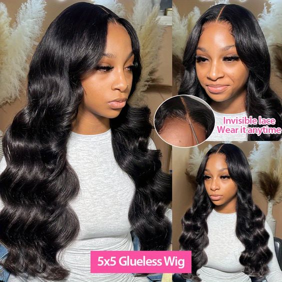 Zlike-Wear & Go Glueless Body Wave Pre Cut 5x5 Lace Closure Human Hair Wigs