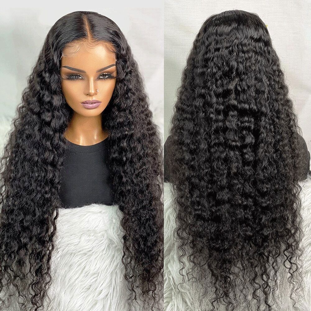 Jerry Curly Wig 13x4 Invisible HD Lace Front Wigs Natural Black Color-250% Density