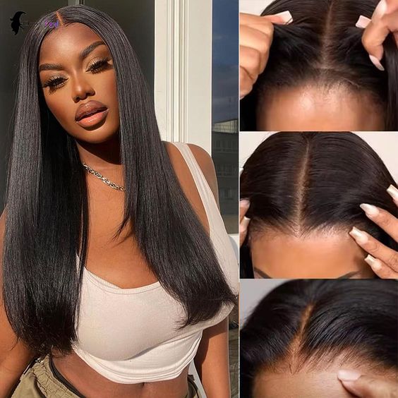 Put On And Go Glueless Silky Straight HD Lace Closure Wig Pre Cut Human Hair Wigs Natural Hairline