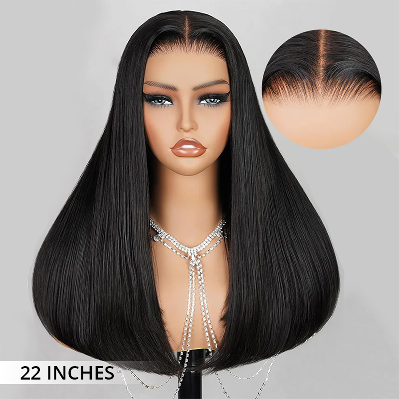 Zlike 300% Density Straight Wigs Transparent Lace 100% Human Hair Pre Cut Lace Front Wigs Glueless