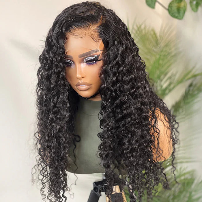 Deep Wave Wig Pre Plucked 13x4 Transparent Lace Front Wigs Natural Hairline For Women