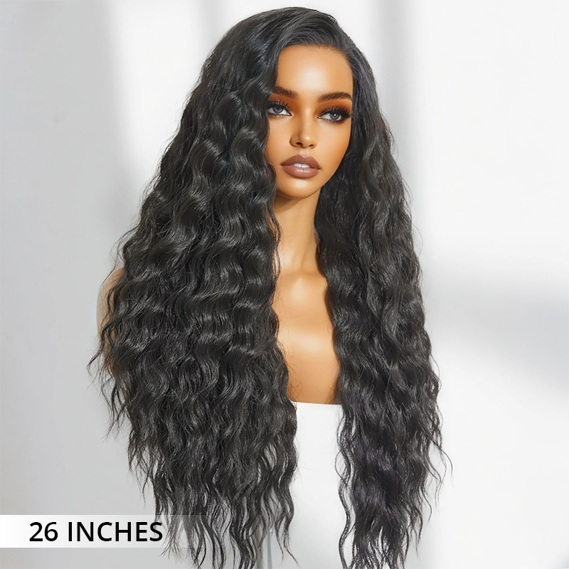 Zlike Luxury Bouncy Ocean Wave Wigs 300% Density Super Double Drawn Virgin Human Hair Wigs Transparent Lace