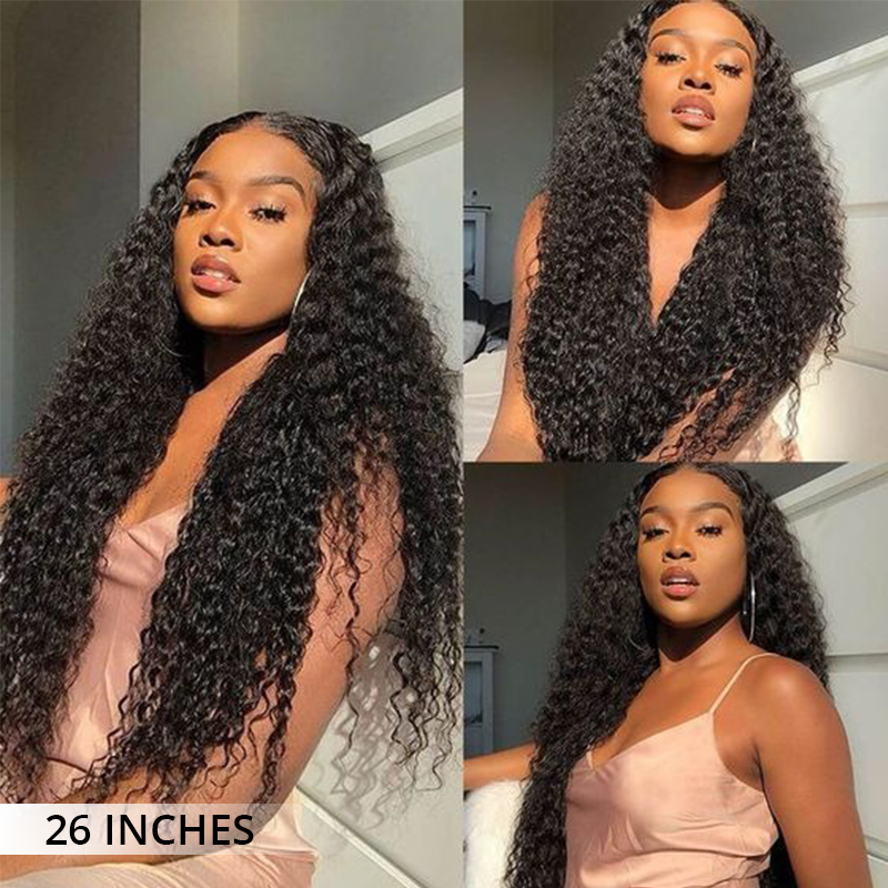 Deep Wave Transparent Lace Closure Wigs 100% Human Hair Wigs  Beginner Friendly