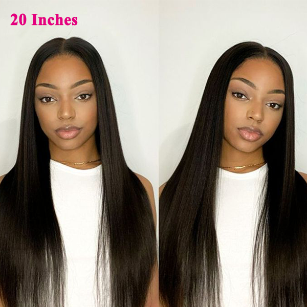 Pre Plucked Skily Straight Transparent Lace Wig High Density 100% Human Hair Wigs For Women