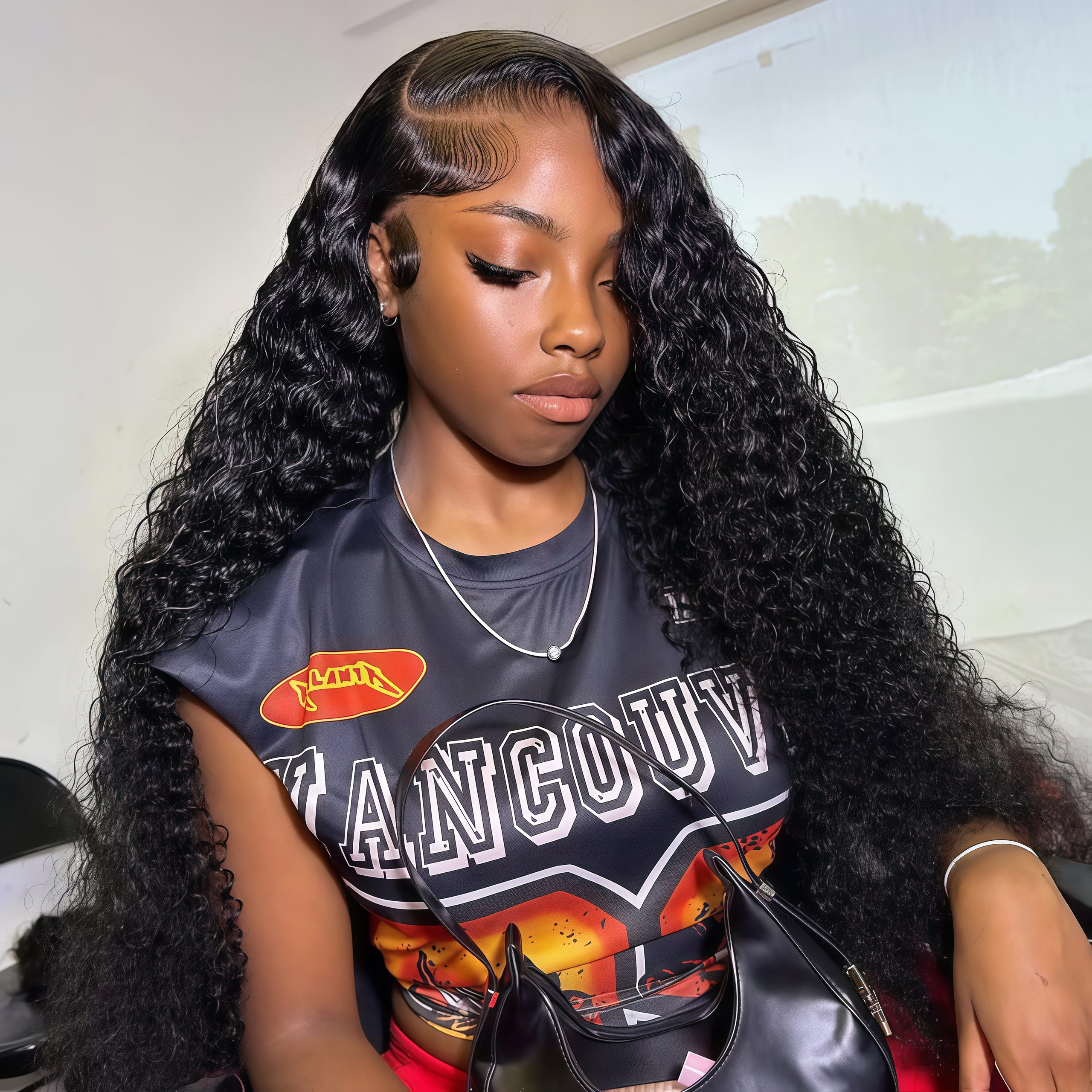 Zlike Pull Go Water Wave 13x6 Pre Cut Lace Front Wigs Natural Black Human Hair Pull To Wear Wigs