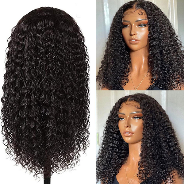 Pre Plucked Water Wave Transparent Lace Front Wig High Density Virgin Human Hair Wigs With Baby Hair