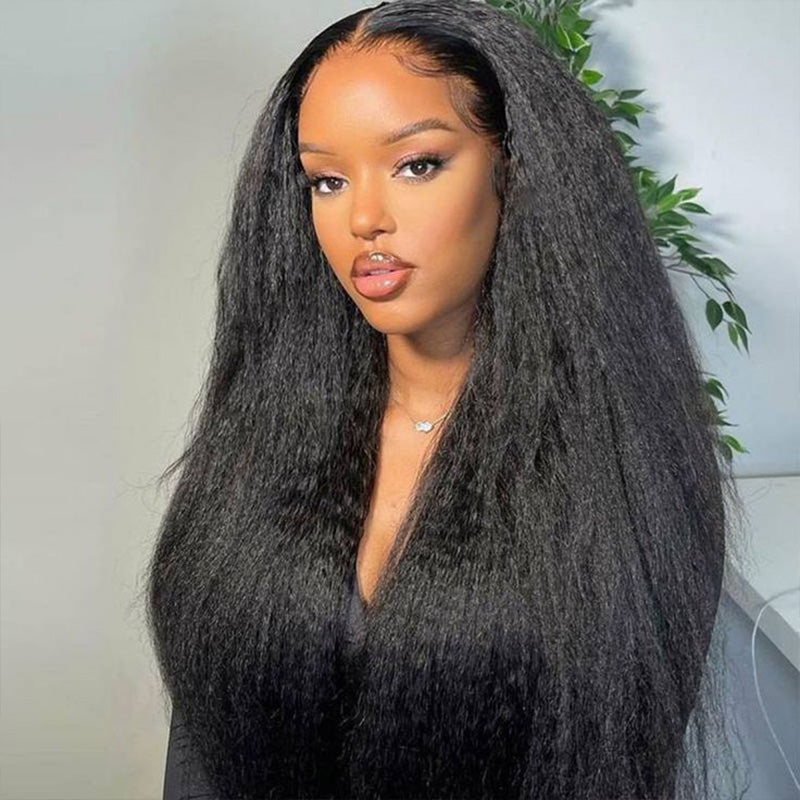 Yaki Straight 9x6 Glueless Lace Closure Human Hair Wigs Bleached Knots Pre-Plucked Natural Hairline