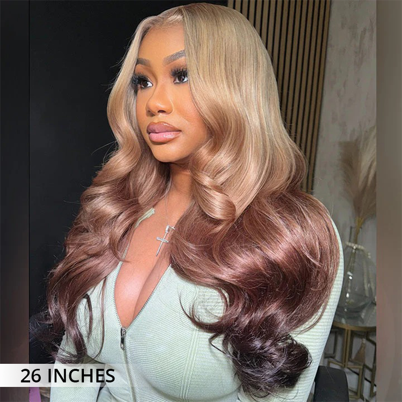 Zlike 613 Blonde Customized Colored Three Tone 13x4 Transparent Lace Front Human Hair Wigs