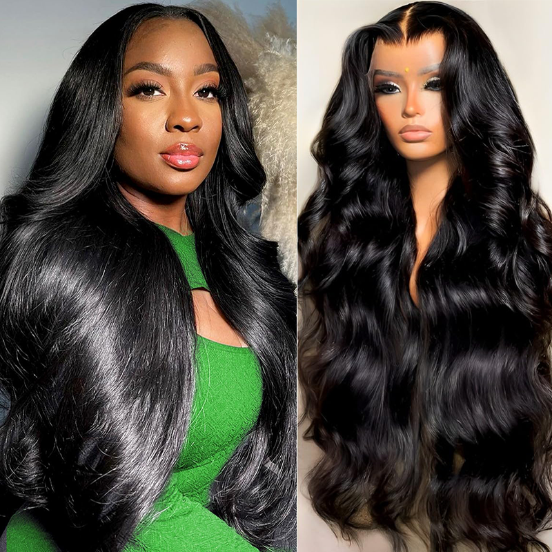 300% Density Body Wave Transparent Lace Front Wigs Virgin Human Hair Frontal Lace Wig For Women