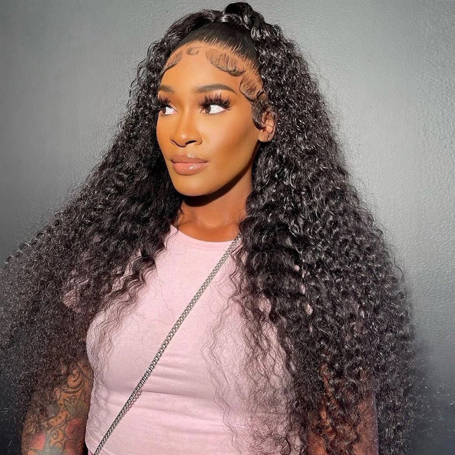 Water Wave Invisi-Strap Breathable 360 Lace Frontal Wigs Bleached Knots Pre Cut Human Hair Wigs