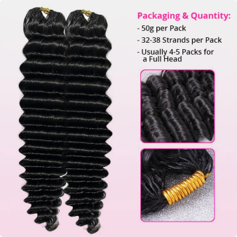 Zlike Deep Curly Crochet Human Hair for Natural Boho Braids Miracle knots