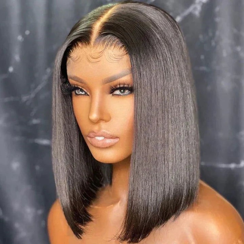 Glueless Invisible Lace Straight Short 4x4 Bob Human Hair Wigs | Flash Sale