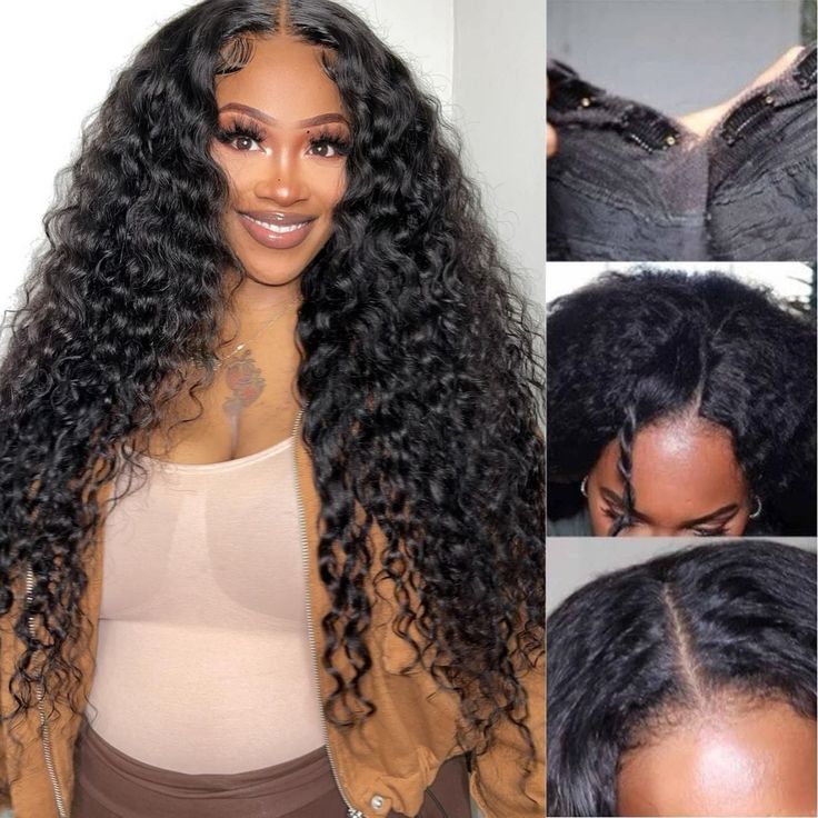 $129/2 Wigs | V Part Glueless Wear & Go Water Wave Wig + 8Inch #27 Honey Blonde Straight Bob 4X4 Lace Closure Wig