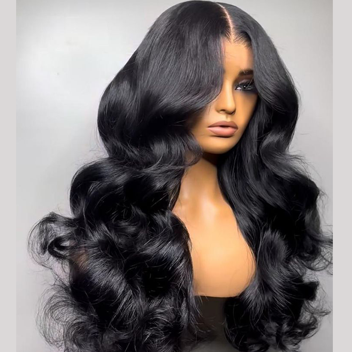 body wave lace front wig natural look