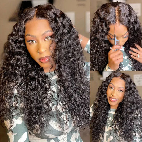 Invisi-Band Deep Wave 360 Lace Frontal Wigs Bleached Knots Human Hair Wigs