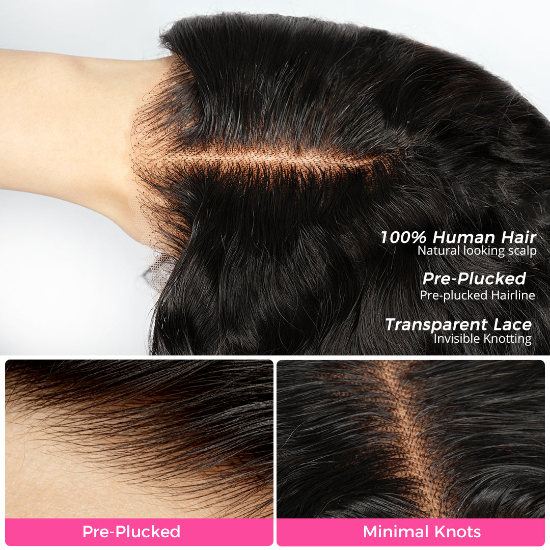 300% Density Luxury Custom Wigs Bouncy Wavy Lace Wig Super Double Drawn Virgin Human Hair Transparent Lace Front Wigs Pre Plucked Hairline