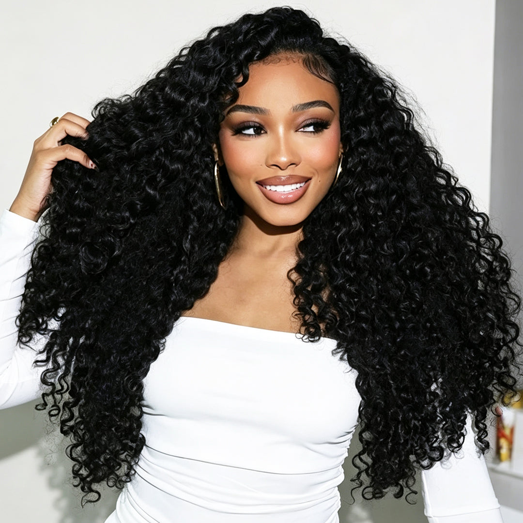 [40lnch Long Wig] Zlike Burmese Curly Wave Wigs 250% 13x6 Full Lace Front Wig Human Hair Natural Hairline