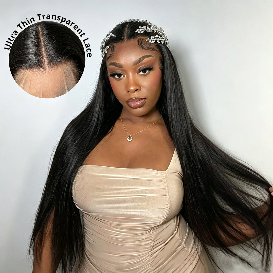 [40lnch Long Wig] Zlike 13x6 Lace Frontal Wigs Straight Hair Skinlike Transparent Lace Human Hair Wigs Long Inches Brazilian Virgin Hair