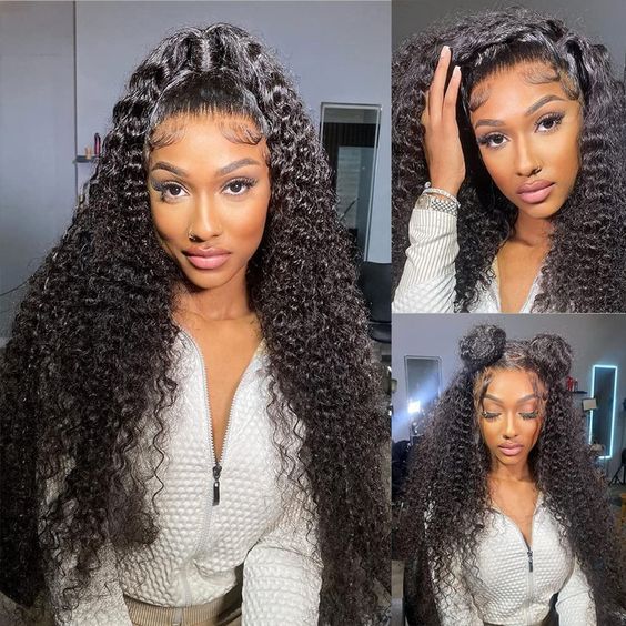 Invisi-Band Deep Wave 360 Lace Frontal Wigs Bleached Knots Human Hair Wigs