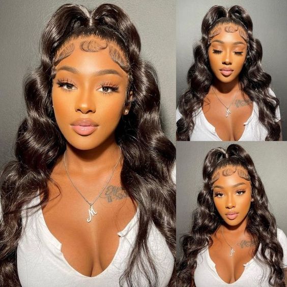 Body Wave Invisi-Band Transparent Lace Frontal Human Hair Wigs Bleached Knots 360 Lace Wigs