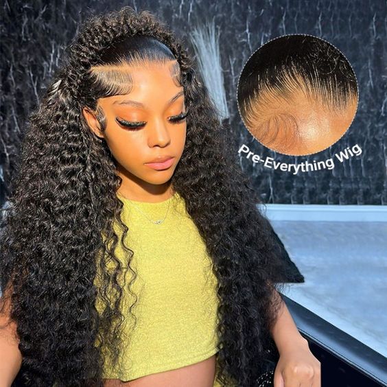 Invisi-Band Deep Wave 360 Lace Frontal Wigs Bleached Knots Human Hair Wigs