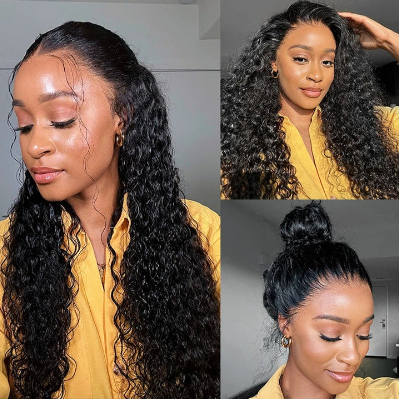 Water Wave 360 Lace Front Wig 100% Human Hair Wigs Natural Hairline For Women