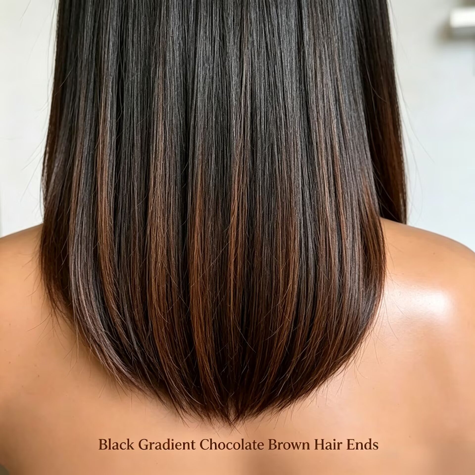 Zlike Elegant Asymmetric Short Straight Ombre Brown Colored Glueless Human Hair Bob Wigs