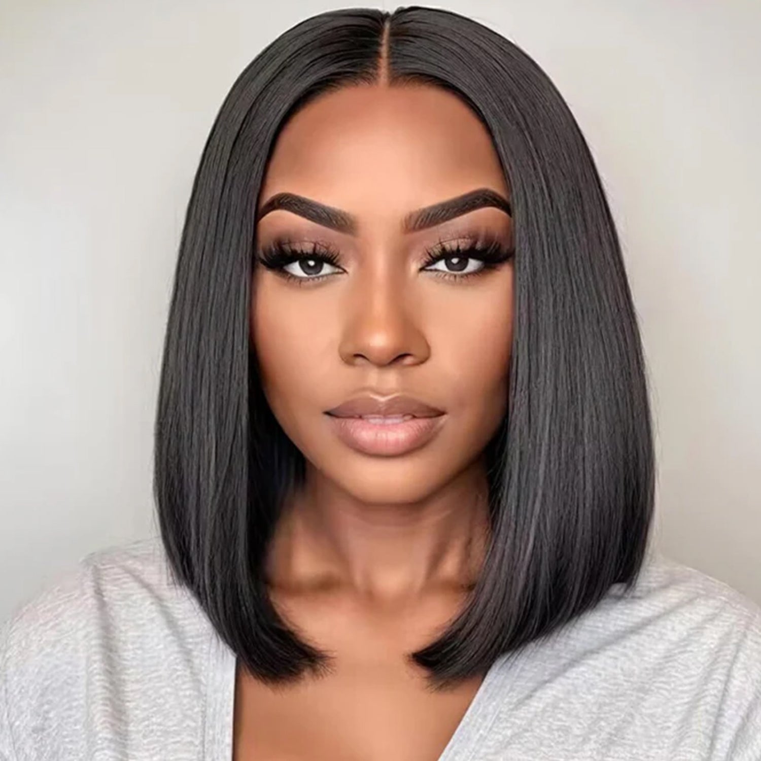 Short Straight Bob Glueless Lace Closure HD Lace Bob Wig 180% Density