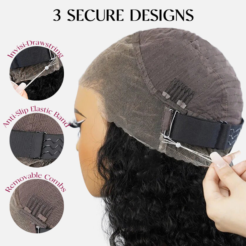 Glueless Kinky Curly Invisi-Band 360 Lace Frontal Bleached Knots Human Hair Wigs With Baby Hair