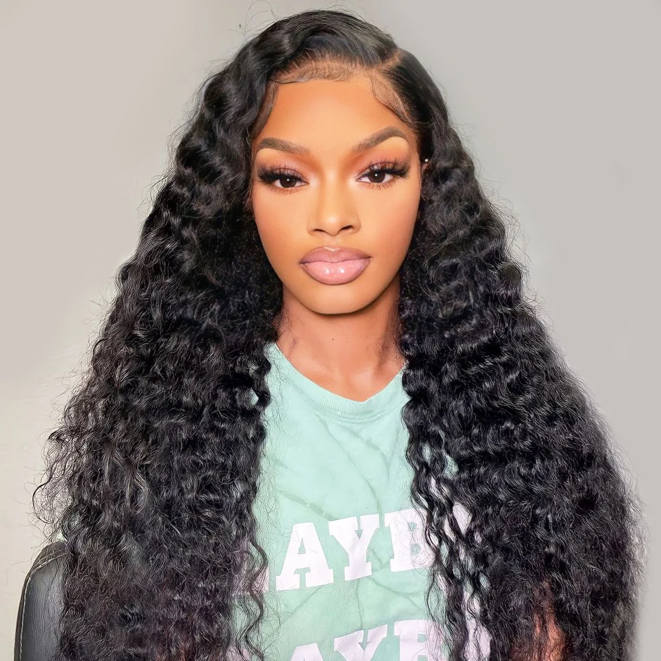 Invisi-Band Deep Wave 360 Lace Frontal Wigs Bleached Knots Human Hair Wigs