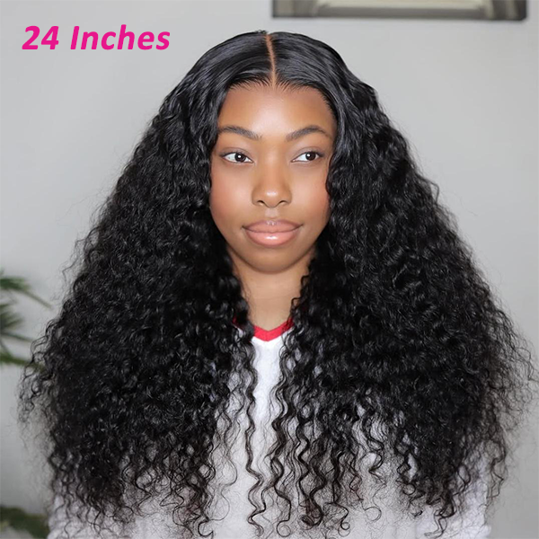 Pre Plucked Water Wave Transparent Lace Front Wig High Density Virgin Human Hair Wigs With Baby Hair