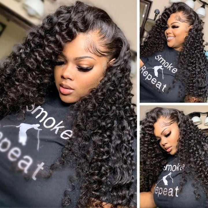 Zlike Wand Curls Transparent Lace Front Wigs Virgin Human Hair Glueless Wigs For Women