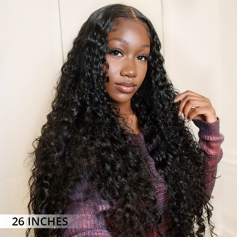 Zlike Super Bouncy Spiral Loose Curls Wigs 300% Density Human Hair Transparent Lace Front Wigs
