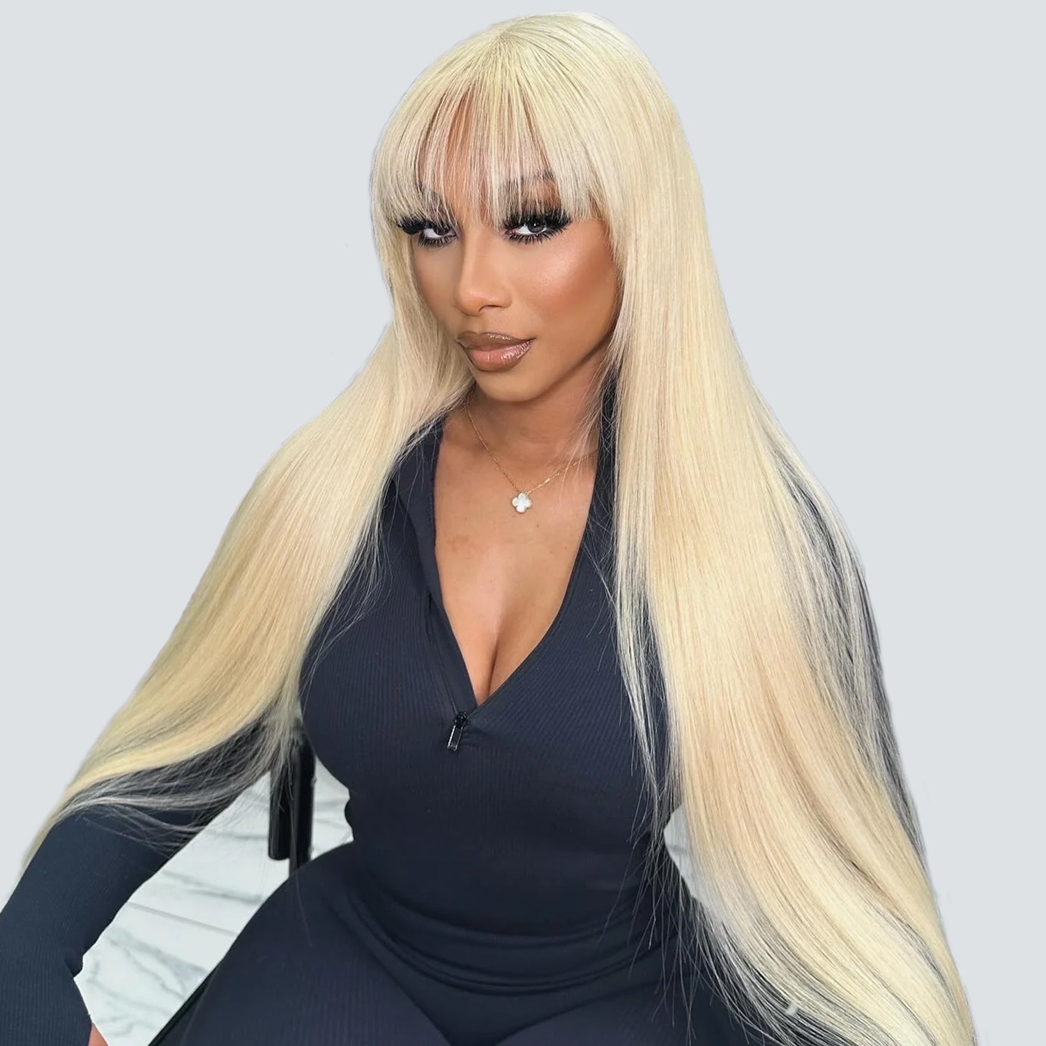 Ready To Go 613 Blonde Wig Body Wave 100% Virgin Human Hair Wigs With Bangs High Density