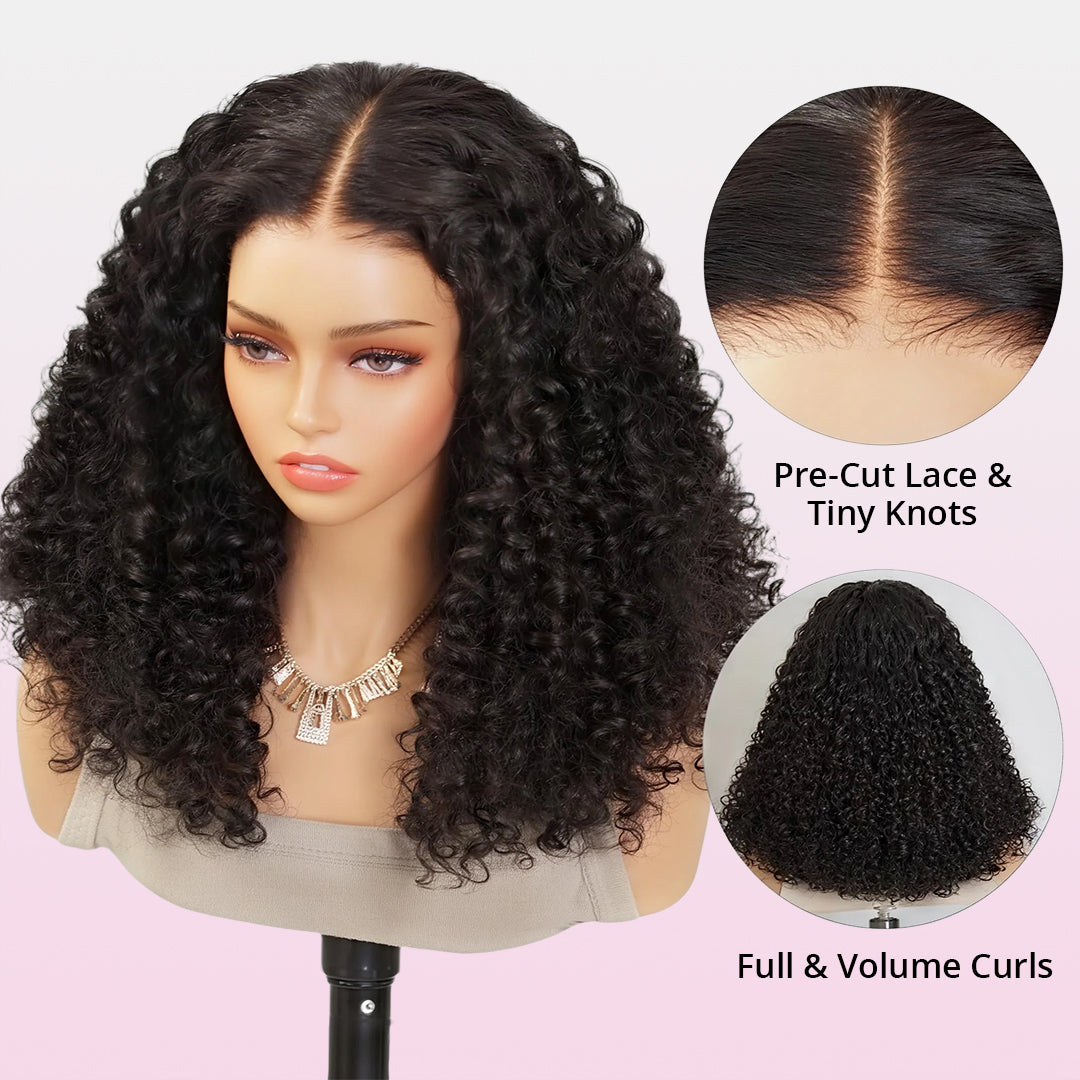 Zlike Popping Curly 300% Density Wigs 100% Virgin Human Hair Lace Front Wigs Pre Plucked Hairline