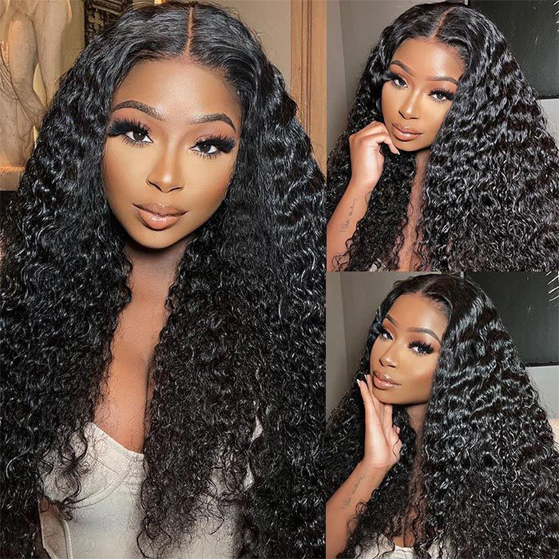 Natural Hairline Water Wave 100% Human Hair Wigs 13X4 Transparent Lace Front Wig