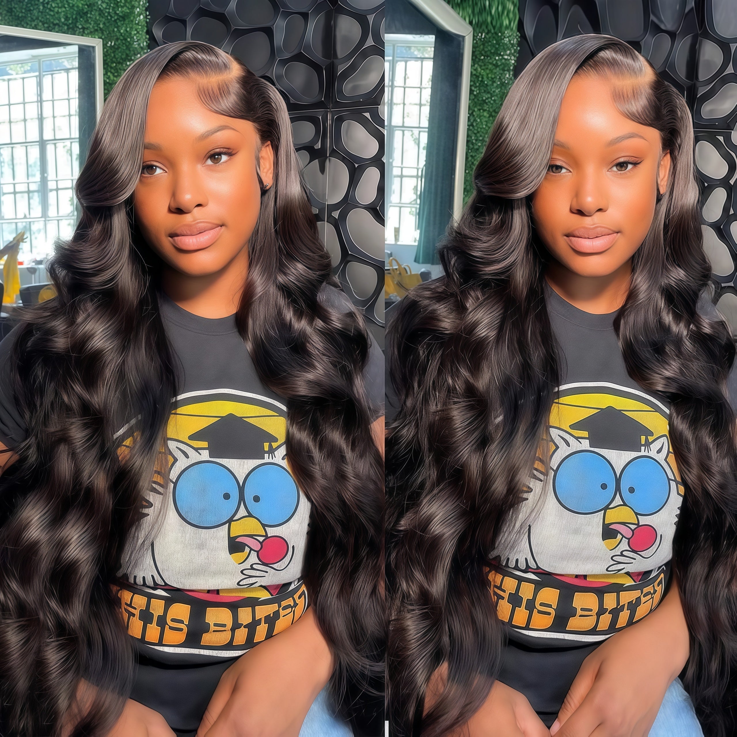 Zlike Pull Go Body Wave Natural Black 13x6 Pre Cut Lace Front Wigs Human Hair Pull To Wear Wigs