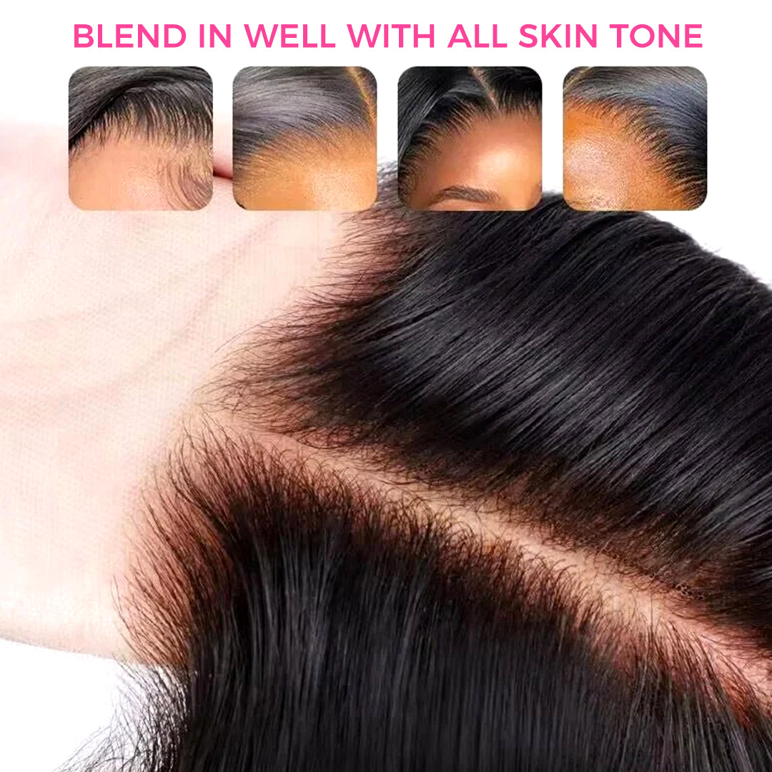 Zlike 13x6 Body Wave Transparent Lace Front Wigs Human Hair for Women Human Hair Wigs with Baby Hair Natural Black