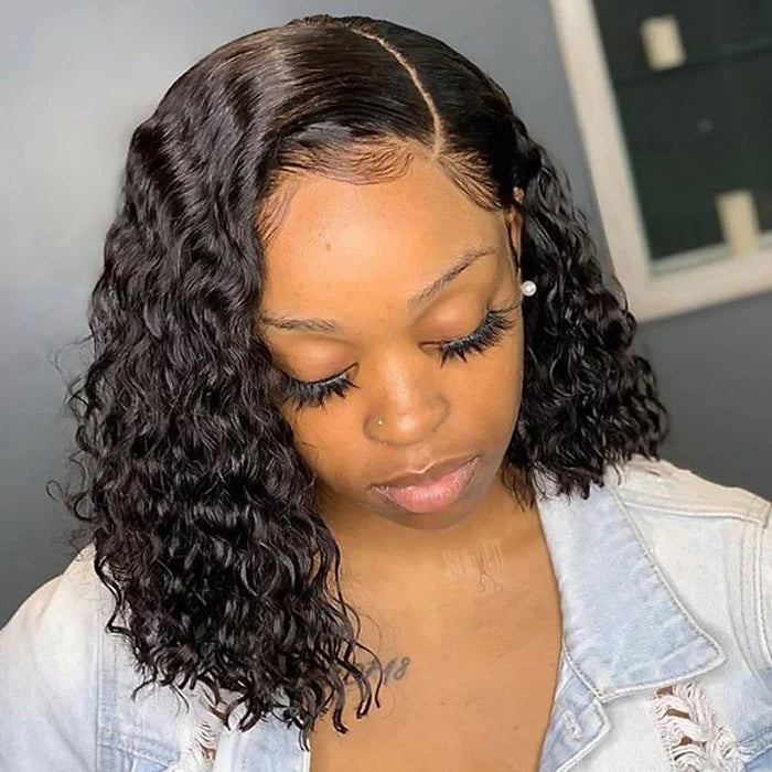 Bob Lace Wig Deep Wave Human Hair Wigs Short Bob Lace Front Wigs Flash Sale