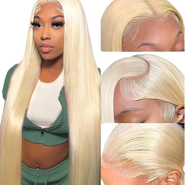 [BOGO] 613 Blonde Straight Transparent Lace Front Human Hair Wigs High Density Natural Hairline